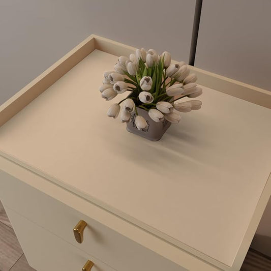 Leather Nightstand Cover,1.8mm Thick,15.75x23.6 Inch end Table Cover,Side Table Cover,Bedside Table Cover,Bedside Tablecloth.(Light Brown+Gray,15.75x23.6)