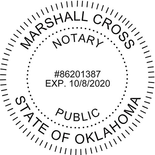 Round Notary Pre-Inked Stamp for State of Oklahoma
