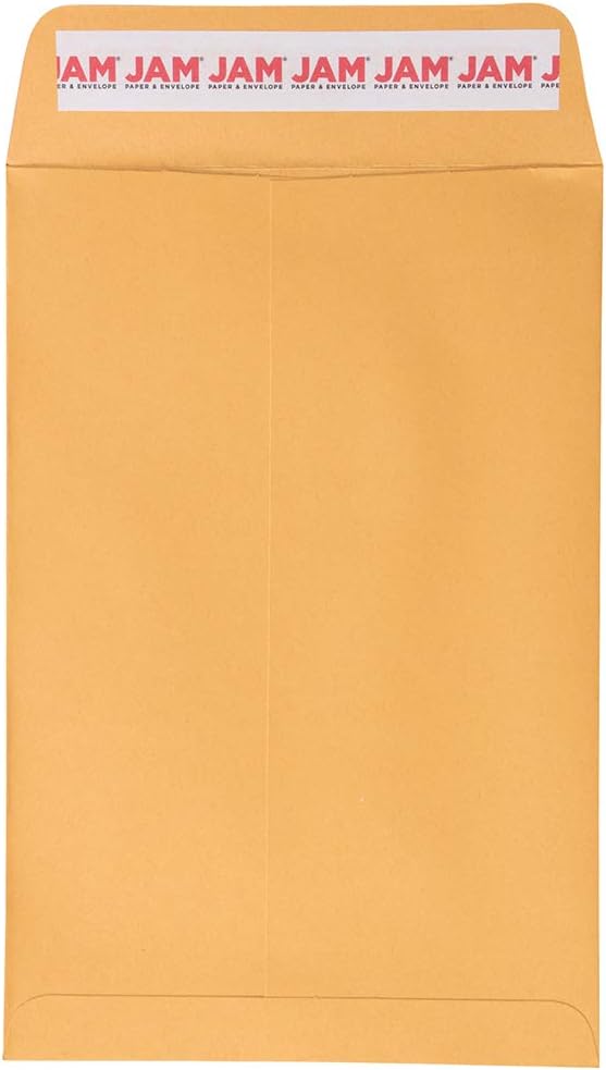 JAM PAPER 6 x 9 Open End Catalog Envelopes with Peel and Seal Closure - Brown Kraft Manila - Bulk 250/Box