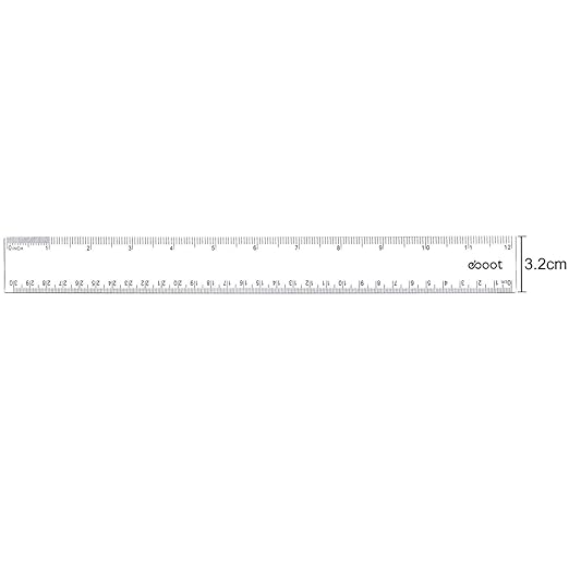 Eboot 2 Pack Clear Plastic Ruler 12 Inches Straight Ruler Plastic Measuring Tool for Student School Office