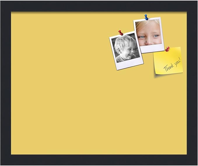 PinPix 16x13 Inch Cork Bulletin Board. This Decorative Framed Pin Board Comes with Honey Pastel Design and a Satin Black Frame. Ideal for Home Office Decor or Message Board (PinPix-1810)