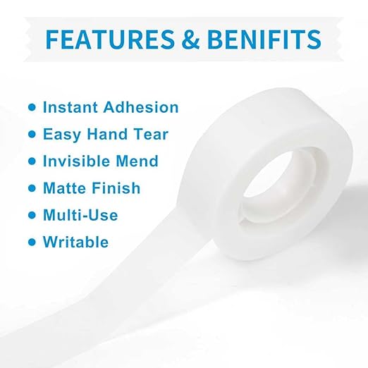 Invisible Tape,12 Rolls Tape Refills Bulk, Writable Tape 3/4 X 1000 Inches, Matte Transparent Tape for Dispenser, School Office Home Supplies for Labeling Gift Wrapping,Craft