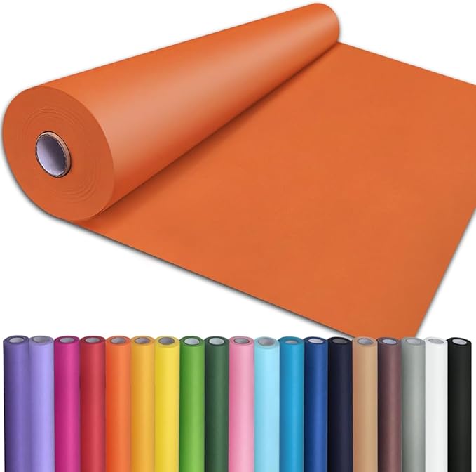PerkHomy 24" x 2,400" (200') OrangeRed Kraft Paper Roll for Craft Bulletin Board Paper Art Table Covering Crafting Gift Wrapping Bouquet Packing Parcel 80GSM 55LB (OrangeRed, 24" x 200')
