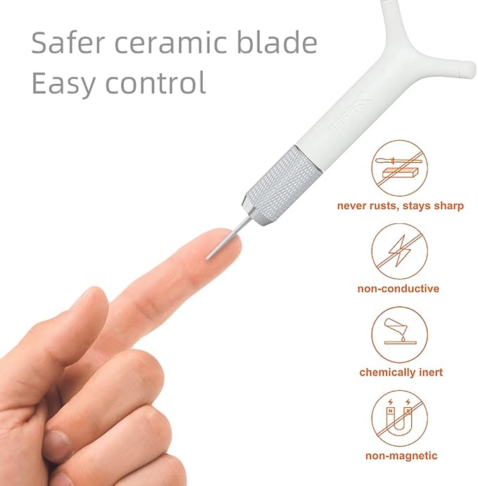 18mm Ceramic Crafting Exacto Knife & Craft Knife for Hobby Projects – Ergonomic Design with Safety Cap, Perfect for DIY Crafts, Scrapbooking & Handmade Journaling