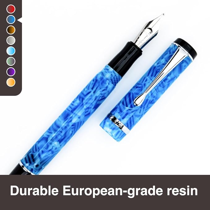 Conklin Duragraph Fountain Pen Ice Blue - Broad Nib, Elegant Writing Instrument with Cool Blue Finish