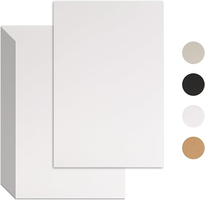25 Pcs Book Board, Binder Board, Cover Board, Heavy Duty Chipboard for Book Binding, DIY Cardboard (White, 9 x 6 Inch 80PT)