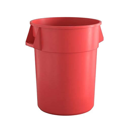 55 Gallon Red Round Commercial Trash Can