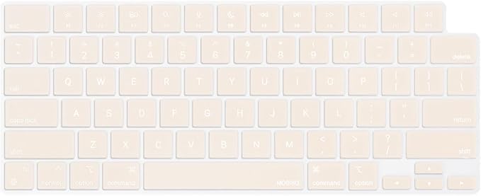 MOSISO Keyboard Cover Skin Compatible with MacBook Air 15 inch M3 A3114 M2 A2941/Air 13.6 A3113 A2681/Pro 14/16 M4 M3 M2 M1, Beige