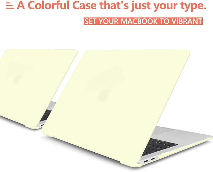 CISSOOK Matte Yellow Case for MacBook Pro 13 Inch 2022 2021 2020 Release M2 A2338 M1 A2251 A2289 Model, Hard Shell Case with Keyboard Cover & Screen Protector for Pro 13.3" Touch Bar, M2 Mellow Yellow