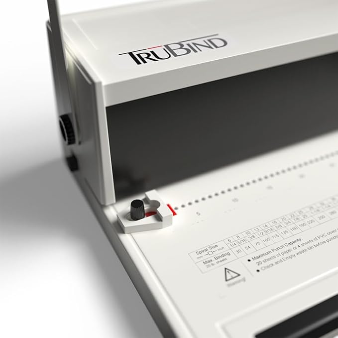 TruBind Manual Coil Binding Machine with Adjustable Side Margin | 20 Sheet Punch Capacity | Bind up to 440 Sheets with 4:1 Pitch | 2-Year Warranty | Heavy-Duty Coil Crimping Pliers Included