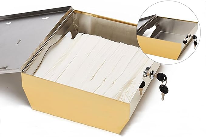 Comercial Paper Towel Dispenser Wall Mount, Stainless Steel Hand Towel Dispenser with Lock, Trifold/C Fold Paper Towel Holder for Bathroom Kitchen Office Public Places, Large Capacity Tissue Holder