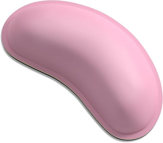 Dapesuom Mouse Wrist Rest, Ergonomic Memory Foam Mouse Wrist Support, Leather Hand Rest Pad Cushion for Gaming, Office, Laptop, Wireless Mouse, Men, Women, Pain Relief & Easy Typing, Rose Pink