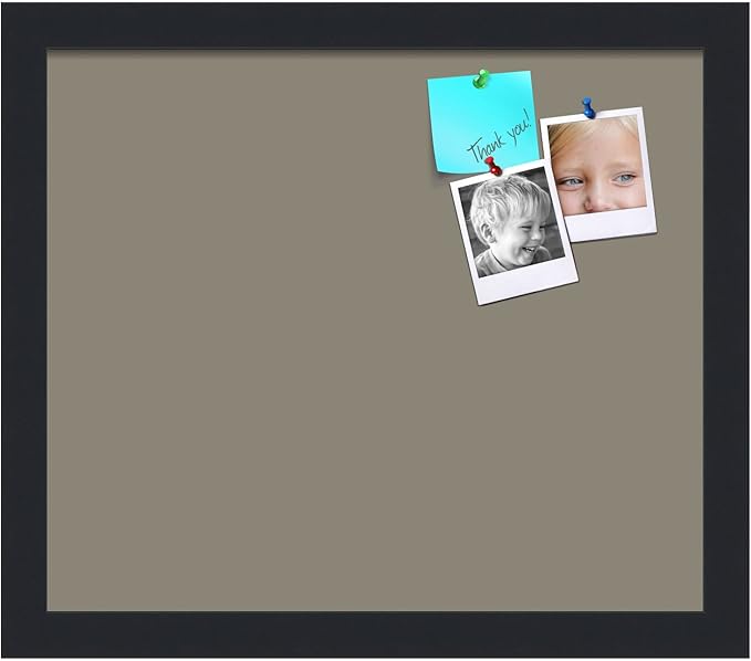 PinPix 14x12 Inch Cork Bulletin Board. This Decorative Framed Pin Board Comes with Pewter Design and a Satin Black Frame. Ideal for Home Office Decor or Message Board (PinPix-1812)