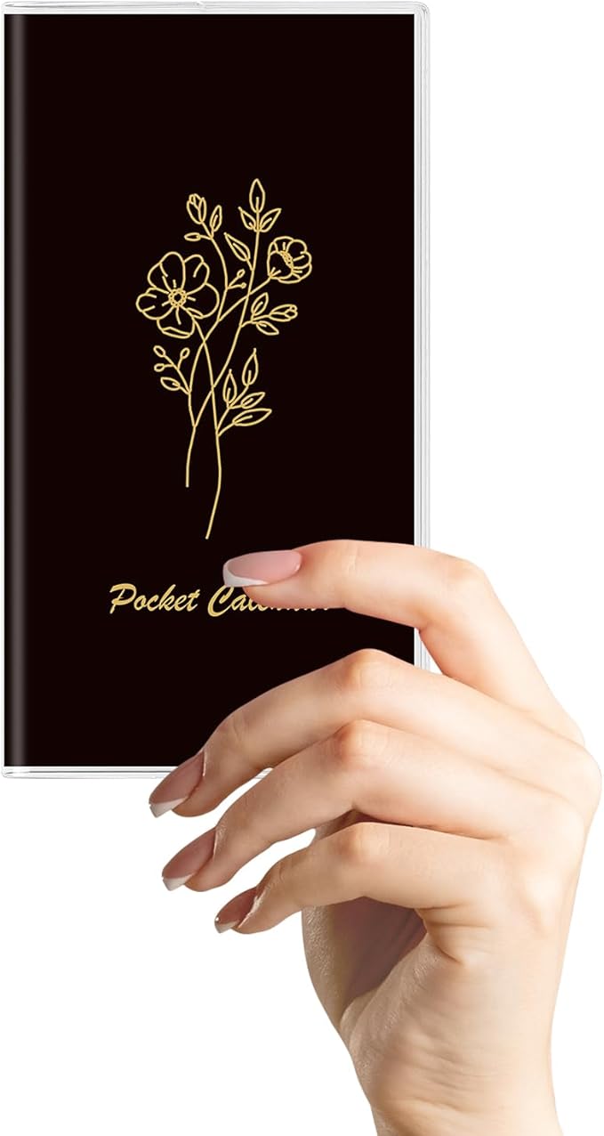 Pocket Calendar 2026-2027, Pocket Planner 2026-3.7" x 6.7" - Runs from September 2025 Until December 2027, Monthly Planner 2025-2027 with PVC Cover for Planning, Black
