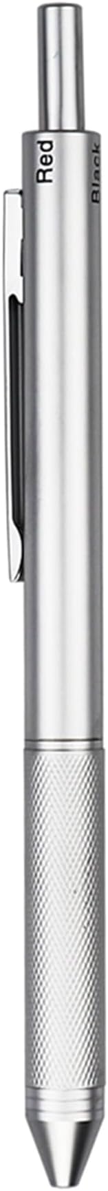 DUNBONG 4 in 1 Multicolor pen, Metal Cased Multifunction Pen, 0.5mm Mechanical Pencil, Red Ball Pen, Blue Ball Pen and Black Ball Pen (Silver)