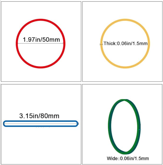 Rubber Bands size#19 Colors 500pcs Elastic Rubber Bands for Office Supplies Home Size19 Blue Yellow Red Green