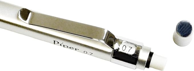 PIPER Quadrata Metal Mechanical Pencil 0.7mm with Erasers and HB #2 Lead Refills for Art, Sketching, Writing, Drafting (Cinnamon Red)