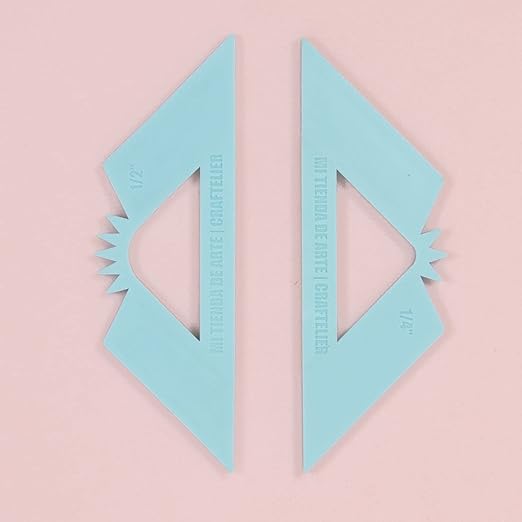 Craftelier - Set of 2 Squares for Rounded Corners Binding | Perfect Tool for Binding Planners, Binders or Albums | Two Sizes of 1/4“ and 1/2” - Turquoise Color