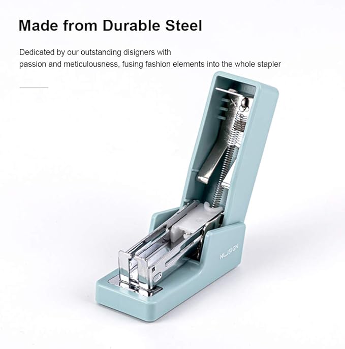 NUSIGN Mini Stapler, 20 Sheet Capacity, Office Desktop Stapler Blue, Includes 640 Standard Staples and A Staple Remover