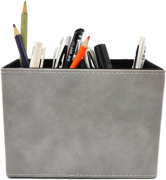 Pen Pencil Holder Cup Container Leather Desk Organizer Stand Decor Brush Scissor Holder Decoration Office Desk Home School