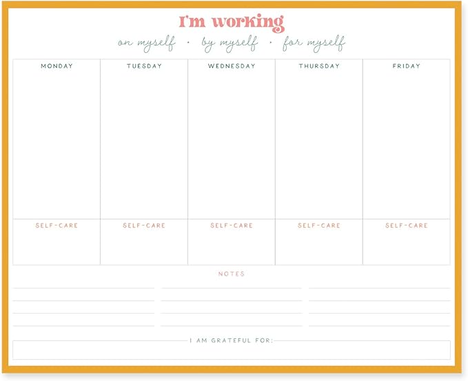 Graphique Weekly To Do Deskpad - Self Care Design - 9.75" x 8", 80 Sheets, Themed Pages - Planner for College Students, Business Appointments, Great Gift