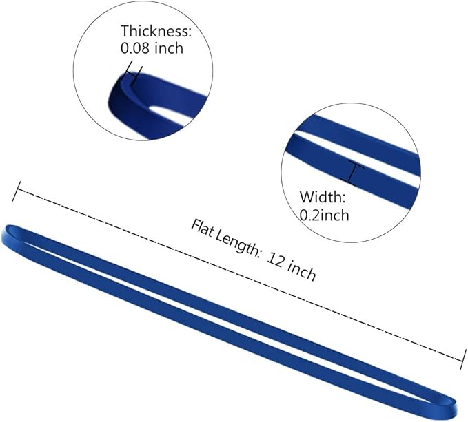 Coopay 12 Inches Extra Large Rubber Bands, 30 Pieces Heavy Duty Trash Can Band Bulk, Strong Elastic for Office Supply School Home, Garbage Cans, File Folders (Blue)