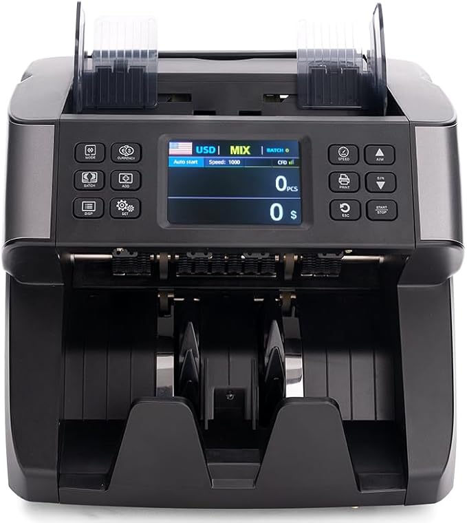 Pro 5500 Money Counter Machine, Mixed Denominations, Professional Value Counting, Counterfeit Detector, Fast & Accurate Cash Counter with 2 Year Warranty