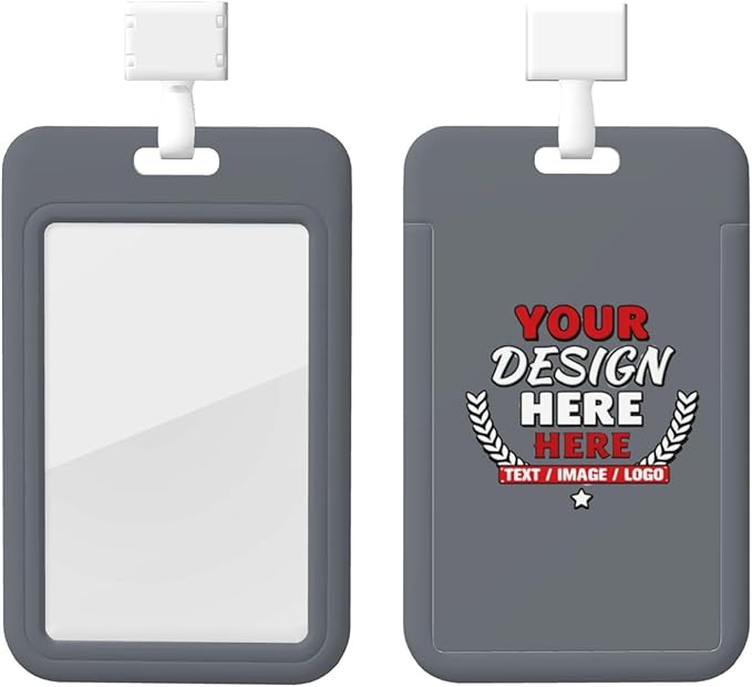 Custom Id Badge Holder Customizable Personalized Id Card with Photo Logo for Employee Work Office Staff Name Tag