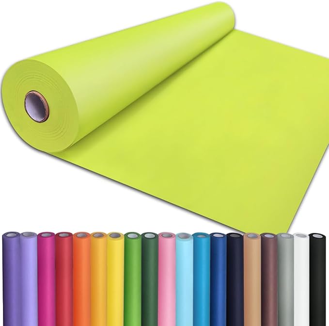 PerkHomy 24" x 2,400" (200') Neon Green Kraft Paper Roll for Craft Bulletin Board Paper Art Table Covering Crafting Gift Wrapping Bouquet Packing Parcel 80GSM 55LB (Neon Green, 24" x 200')