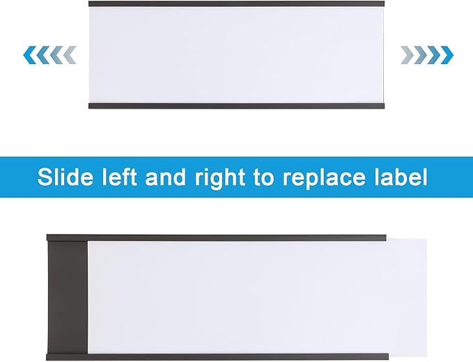 Eeoyu Magnetic Label Holders with Magnets Magnetic Data Card Holders with Clear Plastic Protectors for Metal Shelf, Whiteboard, Set of 50 (3 x 8 Inch)