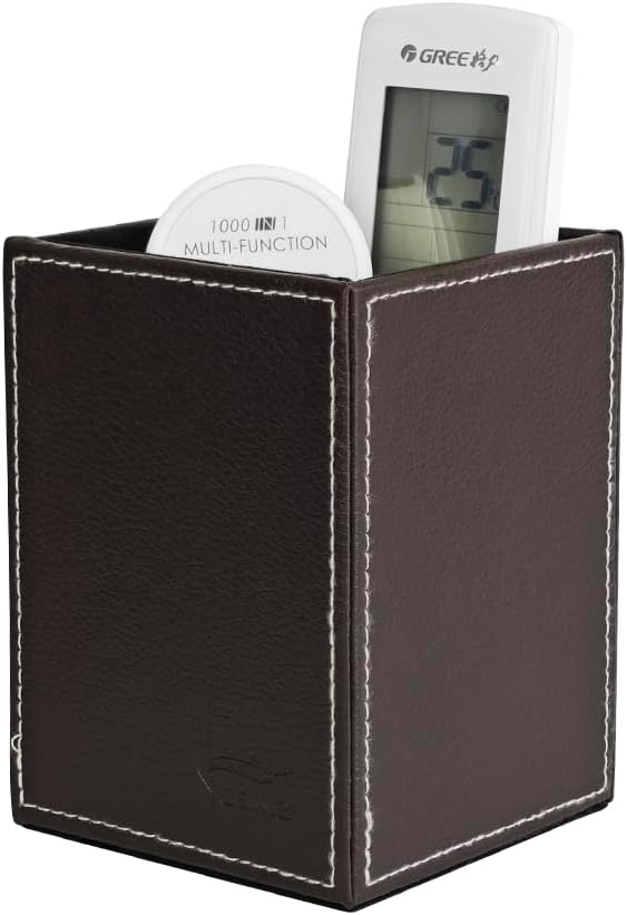 Pen Pencil Holder Cup Container PU Leather Desk Organizer Stand Decor Brush Scissor Holder Decoration Office Desk Home School