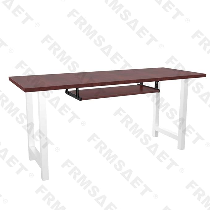FRMSAET Furniture Accessories Office Product Suits Hardware 20/24/30 inches Keyboard Drawer Tray Wood Holder Under Desk Adjustable Height Platform. (30 inches, Mahogany)