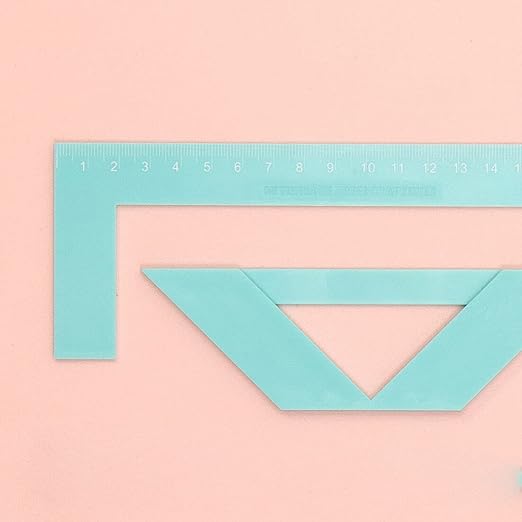 Craftelier - Complete Bookbinding Ruler Kit - Includes L Ruler + T Ruler + Spacing Guide + Corner Cutting Square + Case + Instruction Manual - Turquoise Color