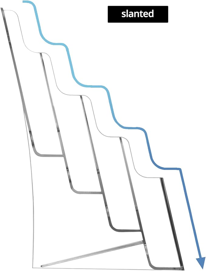QWORK 2 Pack Acrylic Brochure Holder, 8.5 x 11 inch 4-Tier Literature Pamphlet Flyer Holder, Magazine Booklet Organizer Stand with Removable Divider