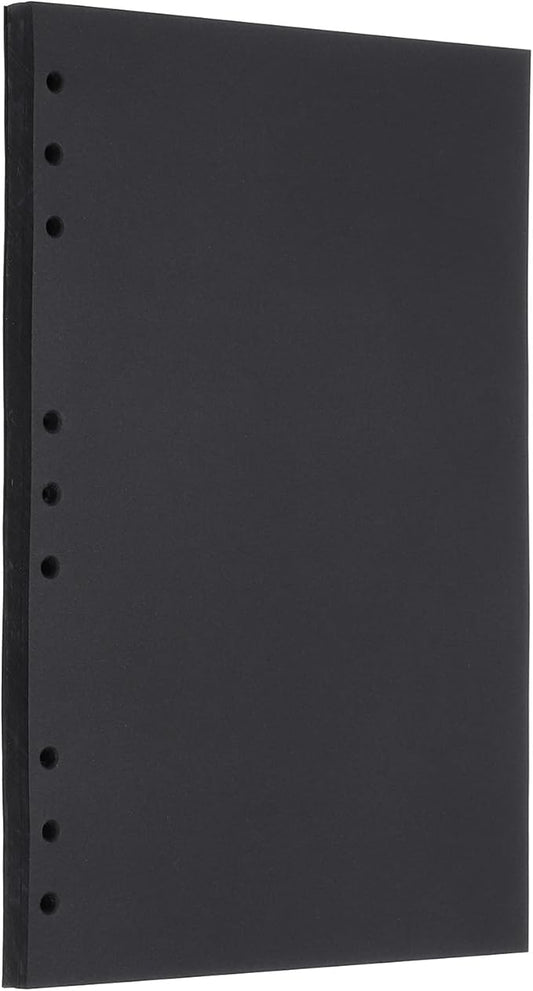PATIKIL B5 Refill Paper, Unlined Blank Kraft Paper Refillable 9 Hole Filler Inserts Loose Leaf Paper for 9 Ring Binder, 80 Sheets/160 Pages, Black