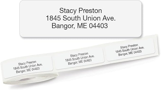 Colorful Images Solid Gloss White Rolled Return Address Mailing Labels with Dispenser, Customize with Name & Shipping Address, 500 Self Adhesive, Easy Peel Sticker Label Roll, 3/4" x 2 1/2"
