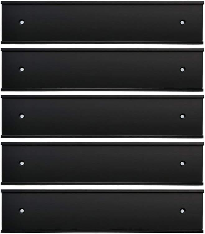 Nameplate Holder Wall or Door 5Pack (Black, 2“ × 10”)