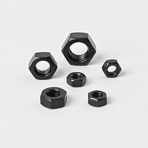 #10-24 (80 Pack) Hex Head Nuts, Black Oxide 304 Stainless Steel 18-8 Hexagon Nuts, Hex Drive, Standard Inch Coarse Thread