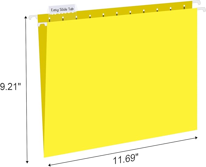 HERKKA Hanging File Folders, 60 Pack Reinforced Letter Size Hanging Folders with Heavy Duty 0 Inch Expansion, Designed for Bulky Files, Medical Charts, Adjustable Tabs, Assorted Colors