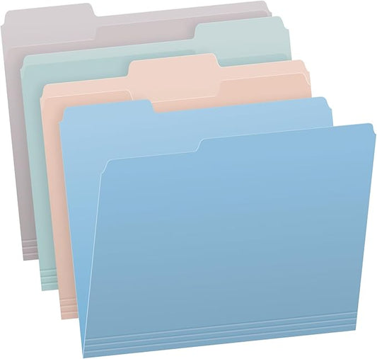 Pendaflex File Folders, Letter Size, Assorted Colors for Home, Office Filing Cabinet, 1/3-Cut Tabs, 36 Per Pack (82088)