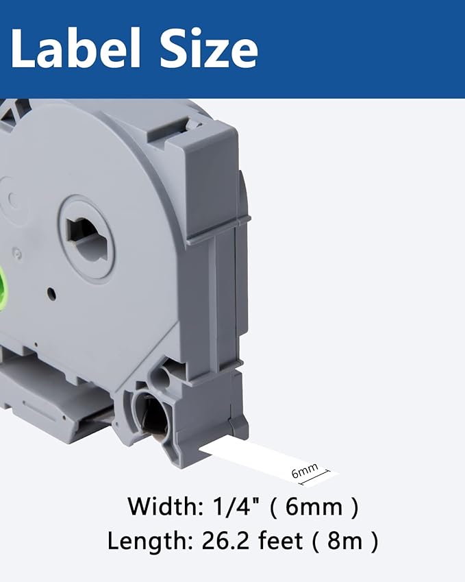 Tze Tz Tape 6mm 0.23 Laminated Clear Compatible for Brother P Touch Clear Label Maker Tape TZe-111 TZe111 Label Tape for PT D200 D210 D220 D400, Black on Clear, 1/4 Inch x 26.2 Feet, 3-Pack