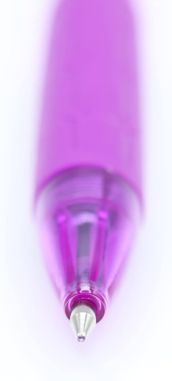 Writon Retractable Purple Ballpoint Pens - 24-Pack Writing Pens - Comfortable Grip - 0.7mm Fine Point for Smooth Writing - Fast-Drying Ink Pen - Ball Point Pens - Modern School, Office Supplies