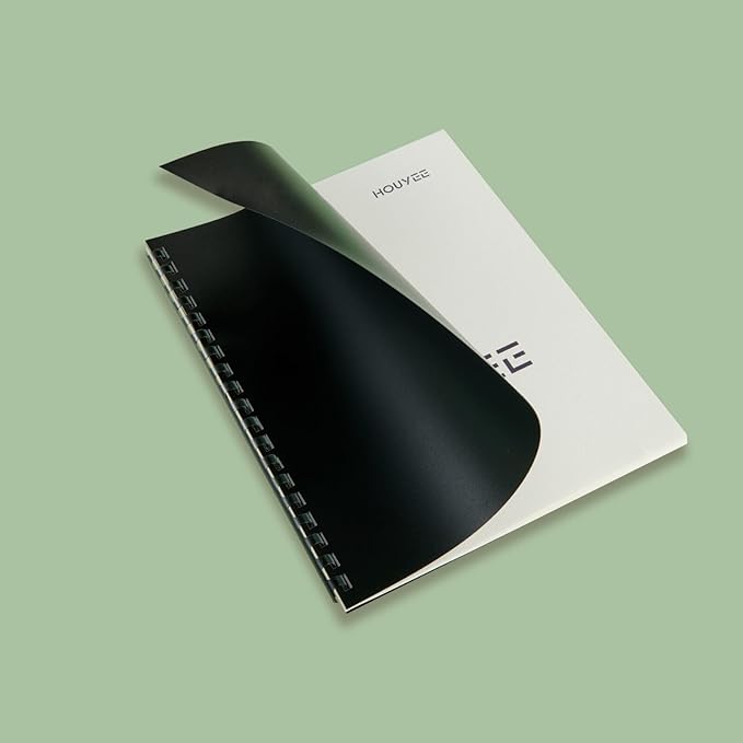 HOUYEE 100 Pack Binding Covers Set, 8.5x11 Inches, Including 50 Pcs 12 Mil Clear Binding Covers, 50 Pcs 16 Mil Sand Plastic Binding Covers