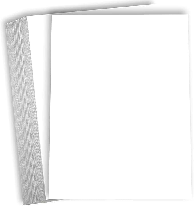 Hamilco Bright White Cardstock Scrapbook Paper Vellum 67lb cover 8.5" x 11" Card Stock 50 Pack