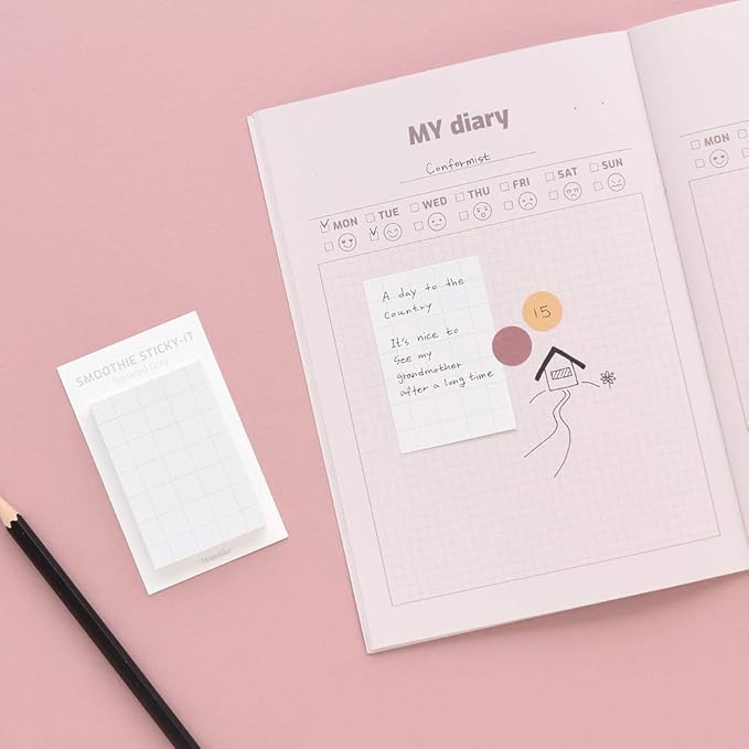 Monolike Smoothie Squared Sticky-it - 5p Set Self-Adhesive Memo Pad 50 Sheets