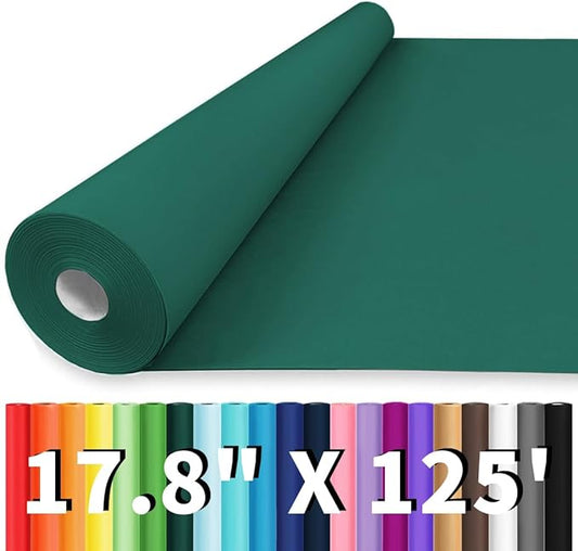 Vanhench 17.8"x1500" (125') Green Wrapping Paper, Kraft Craft Paper Roll for Christmas, Graduation, Floral Bouquet Packing, Gifts Crafts Pack, for Poster Bulletin Board Construction, Moving Supplies