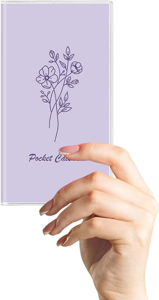 Pocket Calendar 2026-2027, Pocket Planner 2026-3.7" x 6.7" - Runs from July 2025 Until December 2027, Monthly Planner 2025-2027 with PVC Cover for Planning, Purple