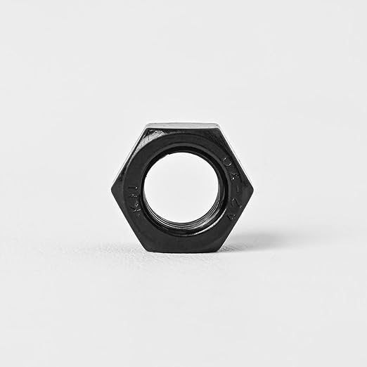 1/4''-20 (50 Pack) Hex Head Nuts, Black Oxide 304 Stainless Steel 18-8 Hexagon Nuts, Hex Drive, Standard Inch Coarse Thread