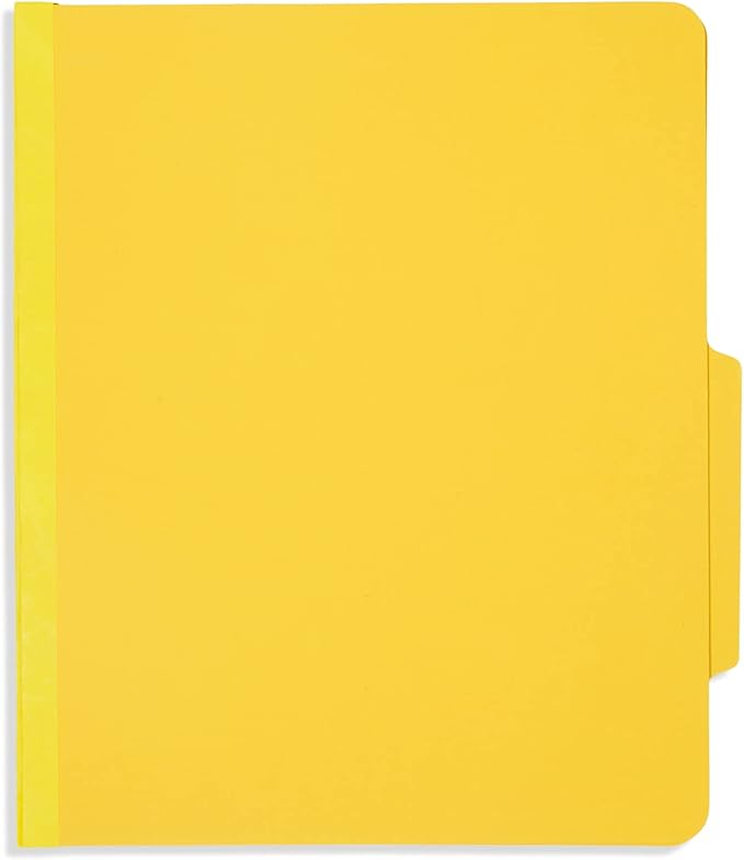 10 Blue Summit Supplies Classification Folders, 1-Divider, Letter Size, Yellow, with 2 Inch Tyvek Expansions, Durable 2 Prong Design for Organizing Standard Medical Files & Office Reports, 10 Pack