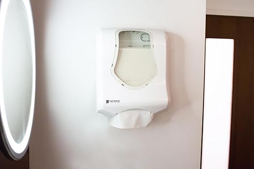 San Jamar Summit Ultrafold Paper Towel Dispenser, Holds Multifold or C-Fold Towels for Bathroom, Kitchens, and Restaurants, Plastic, 16 x 11 x 6 Inches, White